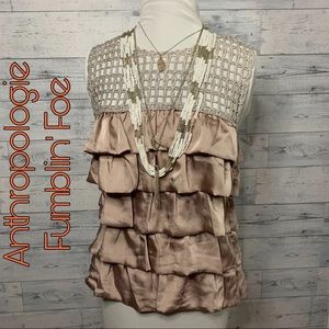 Fumblin’ Foe Anthropologie crochet top blouse